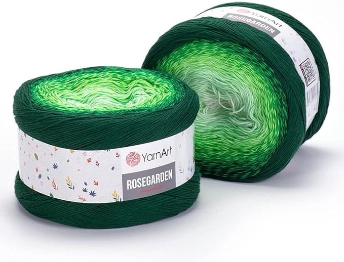 Yarn Art Flowers Rosegarden 100% Cotton 250gr 8.80 oz 1094yds Multicolor Cotton Yarn Rainbow Crochet Yarn Spring Summer (319)