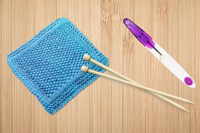 kaaper beginner knitting kit for adults - create 4 dishcloths & 4 coasters, all-in-one knitting for beginners kit with cotton yarn, bamboo needles & 8 patterns, handmade gift for diy craft lovers