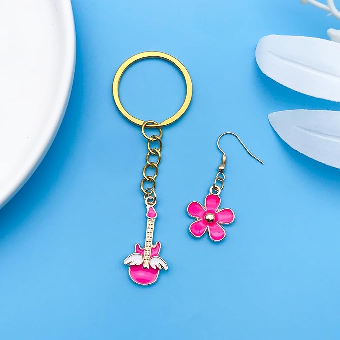 Youdiyla 60pcs Alloy enamel rose red series fixed set Pendant Jewelry Making DIY Keychain Earrings Pendant Various Design Charms for Jewelry Making Bracelets Necklace (HK554)