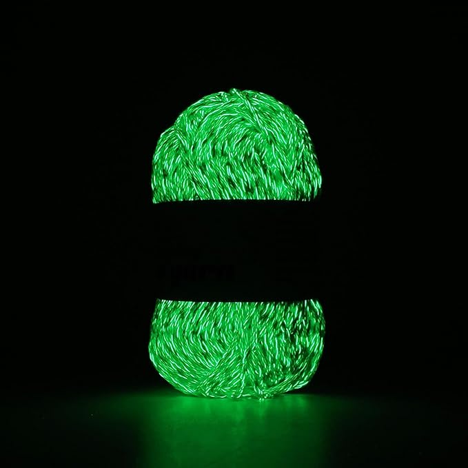 Glow in The Dark Yarn - 100g/3.5oz DK #3 Light Weight, Beginner-Friendly Crochet & Knitting Supplies (Grey, 1 Pack)