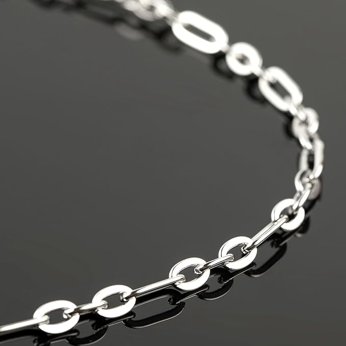 UMAOKANG 5 Meters Stainless Steel Chains Bulk Paperclip Chain for Necklace Bracelet DIY Jewelry Chain with Jump Rings and Lobster Clasps