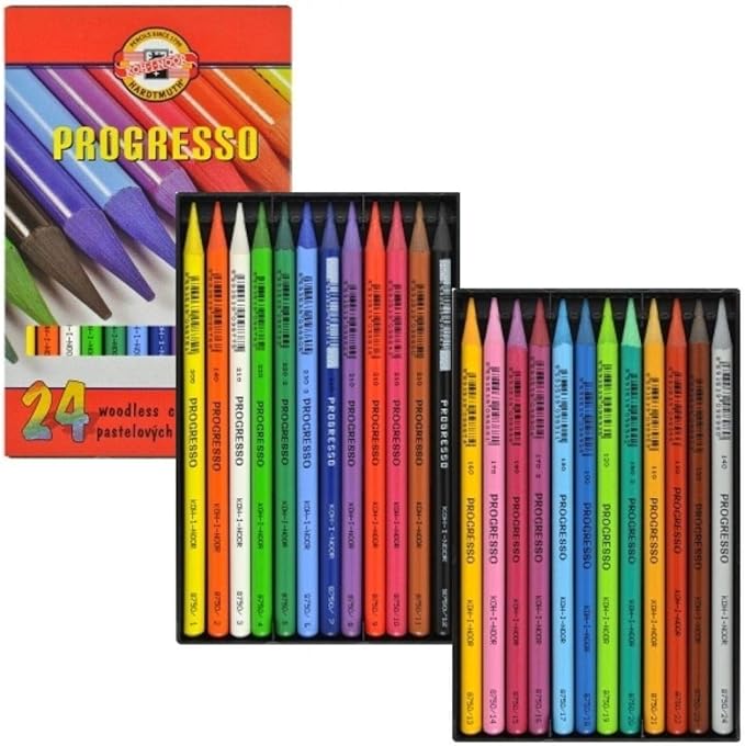 Koh-I-Noor Progresso Woodless Coloured Pencil Set (Set of 24)