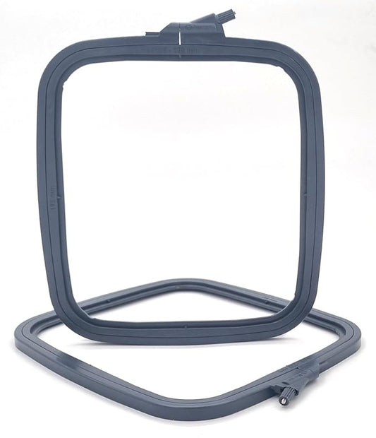 nurge square embroidery hoop - plastic cross stitch frame for needlepoint & embroidery - adjustable craft hoop - anthracite - no:3 (medium)