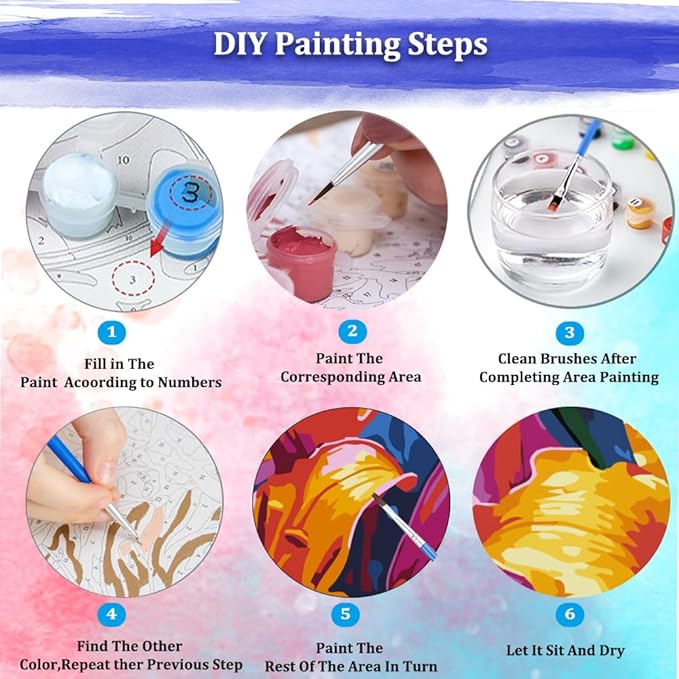 JUJUHOOD Lily Flower Paint by Numbers Kit for Adults Beginner & Kids Ages 8-12,Flower Paint by Number Without Easel, Acylic Paint by Numbers for Gift Home Wall Decor (10x10Inch)