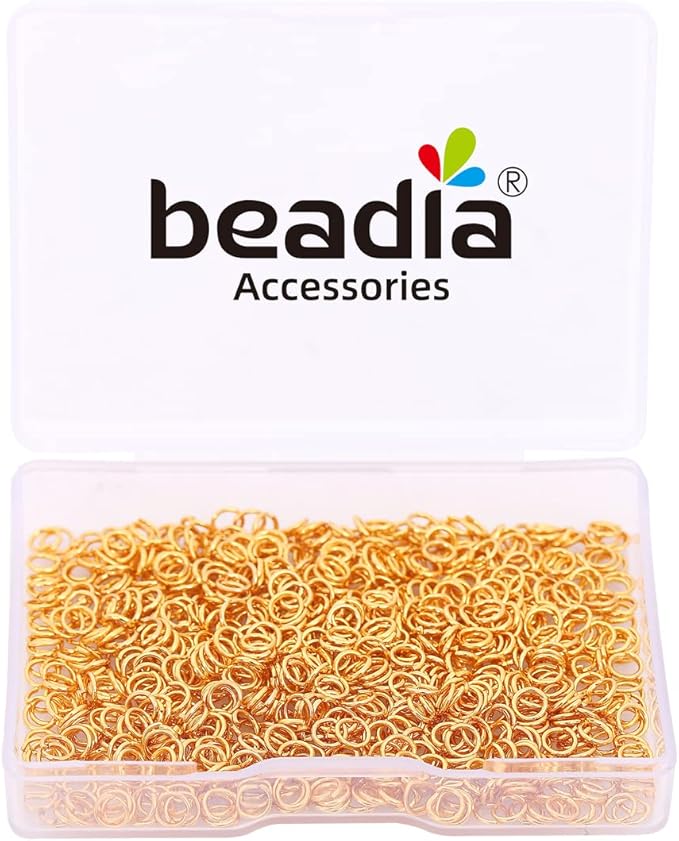 18K Gold Plated Jump Rings Non Tarnish 4mm 900pcs for Jewelry Making Findings