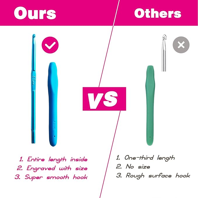 YOJOB 2Pack Size M / 9mm, N / 10mm Crochet Hooks, Super Smooth & Ergonomic for Beginner and Advanced (9.0mm, 10.0mm)