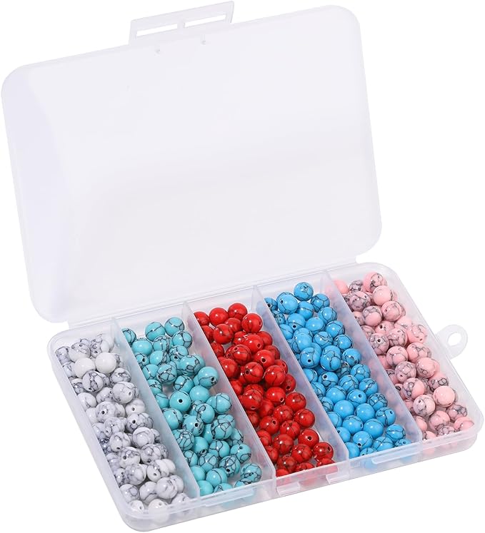 Songxi Stone Beads Bracelet Making Kit 240PCS, 8mm Loose Crystal Gemstone Beads for Bracelet Necklace Earring, DIY Crafts Beads for Jewelry Making for Couples Lovers Adults