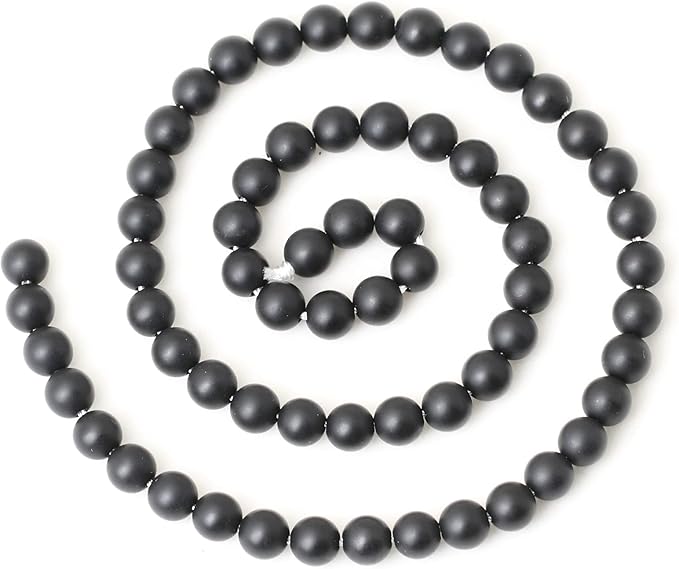 60PCS 6mm Natural Matte Black Onyx Round Loose Beads DIY Bracelet Necklace Materials 1 Strand 15"