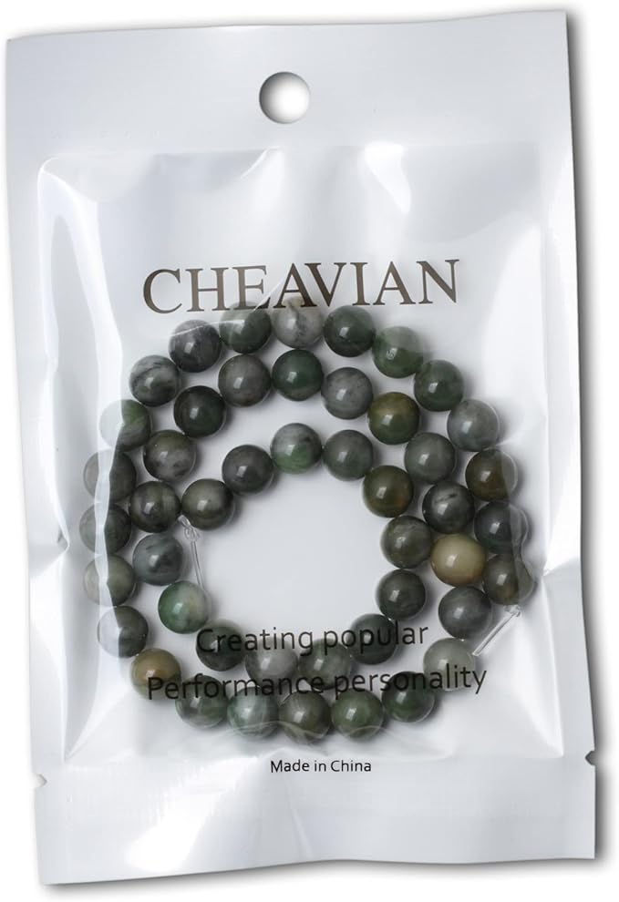 cheavian 45pcs 8mm natural sinkiang jade gemstone round loose beads for jewelry making 1 strand 15 inches