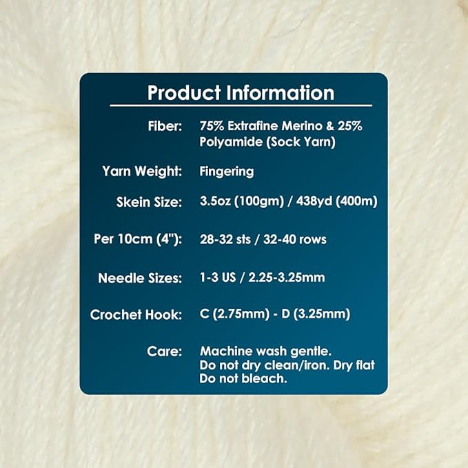 KnitPro Symfonie Fingering Weight Hand Dyed Semi-Solid Yarn Skein | Extra Fine Merino Wool & Polyamide Blend for Knitting & Crocheting, Oeko-TEX Certified 400m, 100g | Terra Jasmine