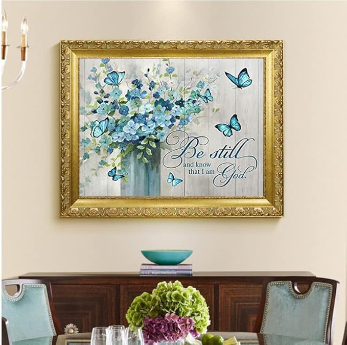BOHADIY Diamond Painting Kits for Adults and Kids, Blutterfly Flower God Diamond Art Craft Paint with Full Round Drill for Wall Decor 16 × 12 Inch