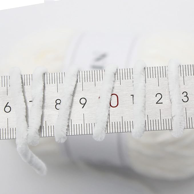 NICEEC 2 Skeins Soft Chenille Yarn Blanket Yarn for Knitting Fancy Yarn for Crochet Weaving DIY Craft Total Length 2×255m (2×279yds, 2×150g)_Cream White