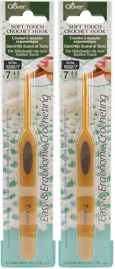 Clover Soft Touch Crochet Hook, Size 7 4.5mm (1032/7) Pack of 2