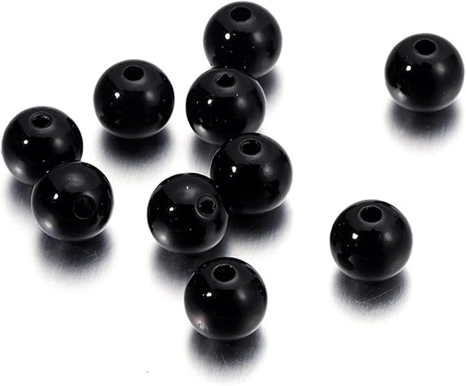 Laopottbeads 900 Pcs Black 6MM Pearl Beads for Jewelry Making Round Pearl DIY Kit for Bracelets, Earrings, Necklaces & Anklets