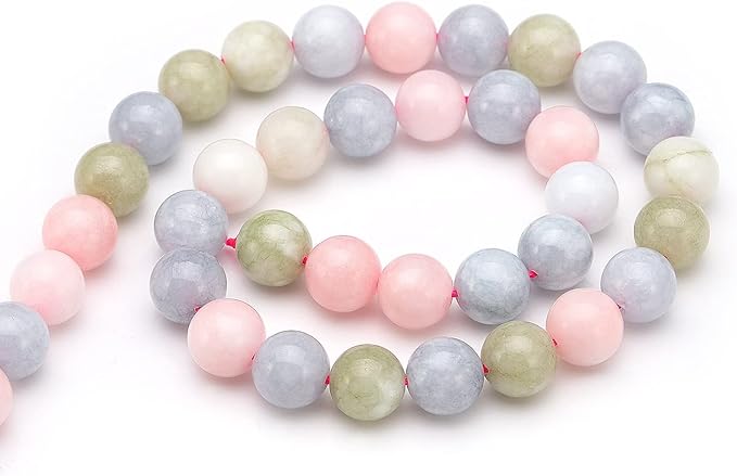 youngbling natural gemstone beads for jewelry making,6mm morganite polished round smooth stone beads for bracelet necklace 15 inch