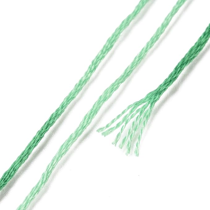 FASHEWELRY 10 Skeins Embroidery Floss Friendship Bracelet String Threads 6-Ply 0.5mm Sea Green Cross Stitch Embroidery Thread for Sewing Bracelet Making Stitching Crafts