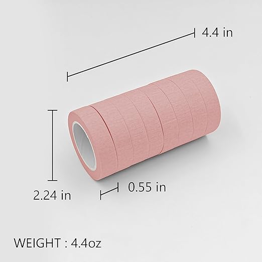 8PCS Colored Masking Tape - Pink Painters Tape, Tape for Kids Art Supplies, Great for Crafts, Labeling, DIY Decorative, 1/2 Inch Colored Tape Rolls- Tiny Size