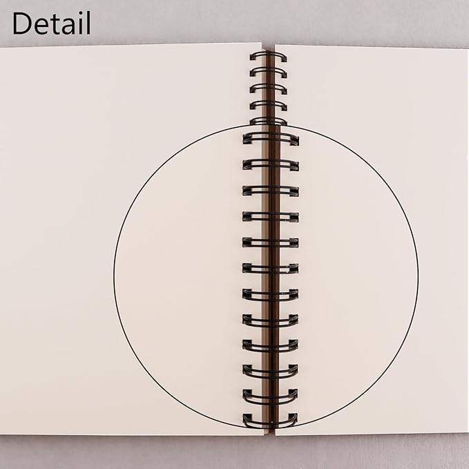 BGJRBY 8.6 inch x11.4 Inch Spiral Sketch Book Large Notebook（Built-in drawing board） Kraft Cover Blank Sketch Pad Wirebound Sketching for Drawing Painting (2 Pack) 200 Pages, 100 Sheets