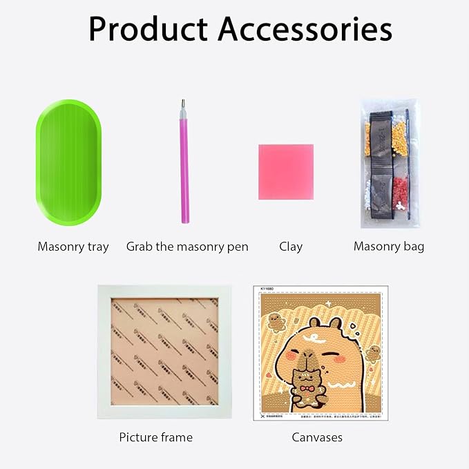 Mangpung Capybara Diamond Art Kits for Beginners, Capybara Diamond DIY Painting Kits, Full Drill Diamond Dots Paintings, Paint with Diamonds Pictures Art Painting DIY Crafts Kit Gift for DIY Lovers