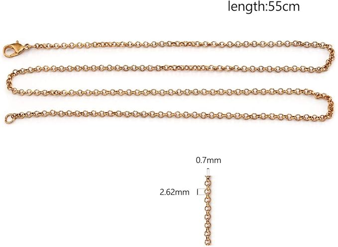 LANBEIDE 40 Packs 10 Colors Brass Necklace Chains 21 Inch Link Cable Chain Necklace with Lobster Clasps Bulk for Jewelry Making