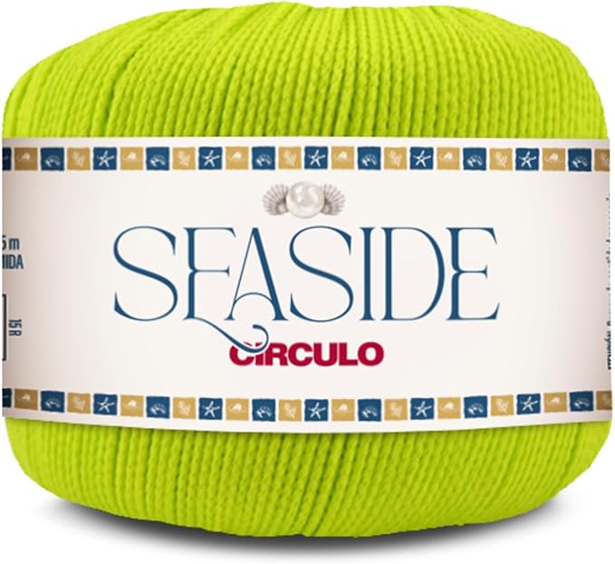 CIRCULO Seaside Yarn, Perfect for Beachwear, Bikinis & Cover-Ups, Quick-Drying & Lightweight, Fingering Weight, 100% Polyamide, 180.4 yds, 50g (5583 - Neon Green)