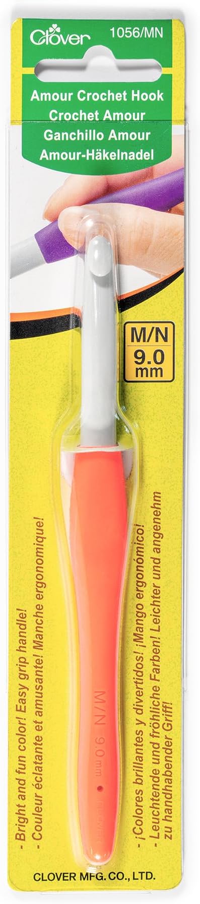 Clover 1056/MN Amour Crochet Hook, Size M/N/9.0mm