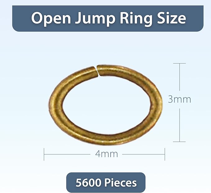 Mandala Crafts 5600 Pcs Oval Antique Brass Jump Rings - Jewelry Making Supplies