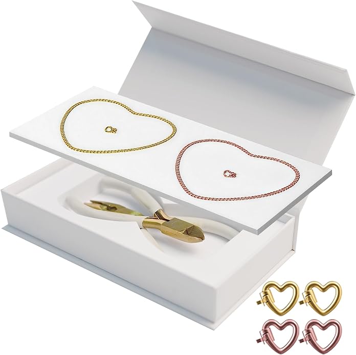 Permanent Bracelet Kit for Couples - DIY Sterling Forever Bracelets Making Set with Locking Heart Clasp, Ideal Gift for Christmas, Anniversary, Valentine's Day & Date Night Activity