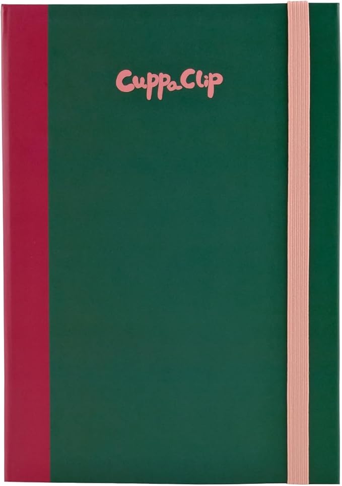 CuppaClip Accordion Watercolour Sketchbook 300GSM Cotton Paper Art Supplies Hardback Concertina Watercolor Travel Journal (Dark Green, 5.3x7.6in)