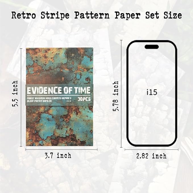150 Sheets Rustic Textures Vintage Scrapbook Paper, 3.7x5.5 Inch, 5 Assorted Set Background Decorative Paper Ephemera for Junk Journaling Supplies, Scrapbooking, Collage