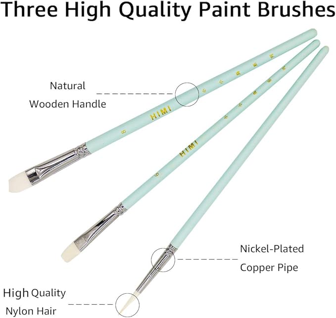 HIMI Gouache Paint Set, 24 Colors x 30ml/1oz with Brushes & Palette, Jelly Cup Design, Non-Toxic, Perfect for Beginners, Students, Artists(Green)