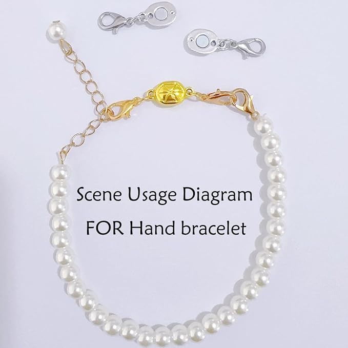 magnetic necklace clasps and closures-magnetic necklace clasp set, double locking design, gold and silver (4pcs gold)