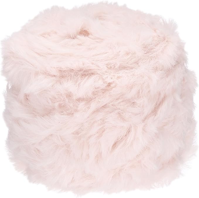 PATIKIL 70yds Faux Fur Yarn, Fuzzy Yarn Crochet Fluffy Yarn Soft Chunky Polyester Plush Fur Eyelash for Crocheting Knit Blanket Rug Sweater Scarf Hat Bear Craft, Pink