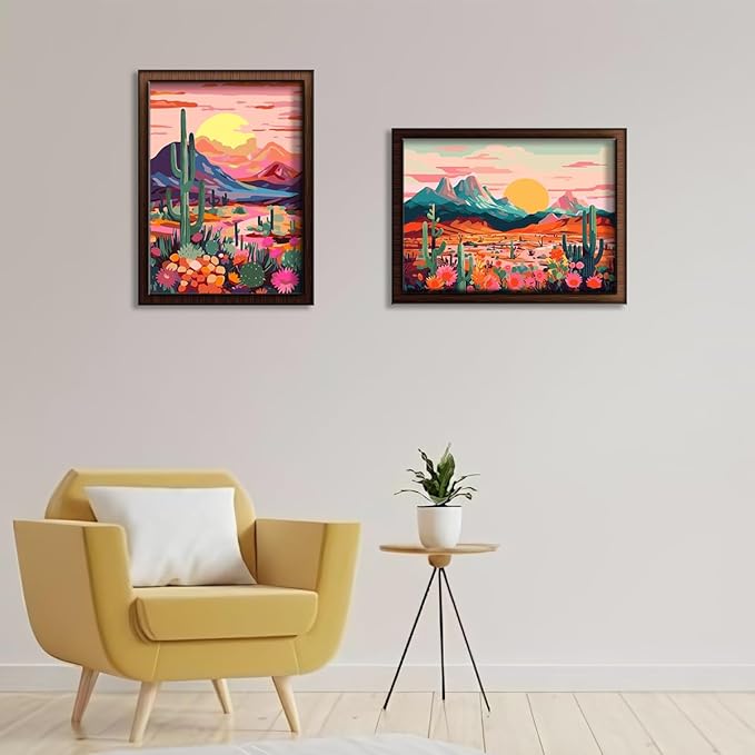 TONGZONGFU 2 Pack National Park Paint by Numbers Kit for Adults Beginner,Landscape Paints by Numbers Kits for Adults On Canvas Wander Painting National Parks Paint by Number On Mountain - 12x16 Inch
