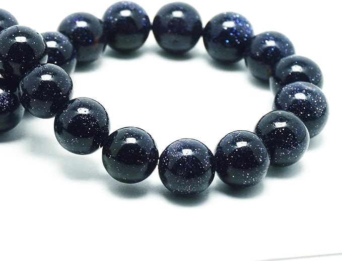 Stone Beads for Jewelry Making - 6mm Gemstone Round Beads for Bracelets(59-62pcs, Blue Sand)