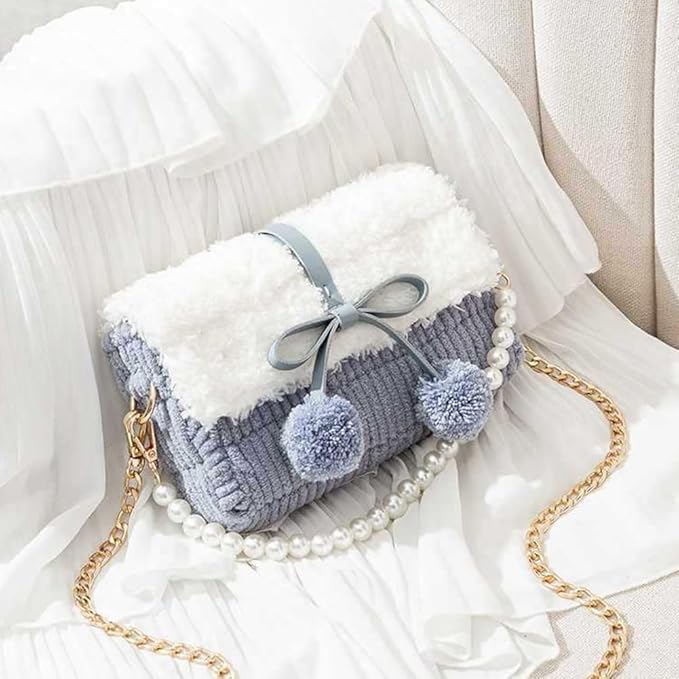WADORN DIY Knitting & Crochet Handbags Kit, Mesh Plastic Canvas Kit for Shoulder Bags, Crossbody Bags, Handmade Purse Materials, Sky Blue
