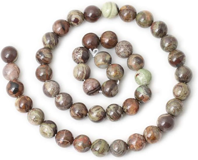 45PCS 8mm Natural Patterned Agate Round Loose Beads for Jewelry Making 1 Strand 15 inches