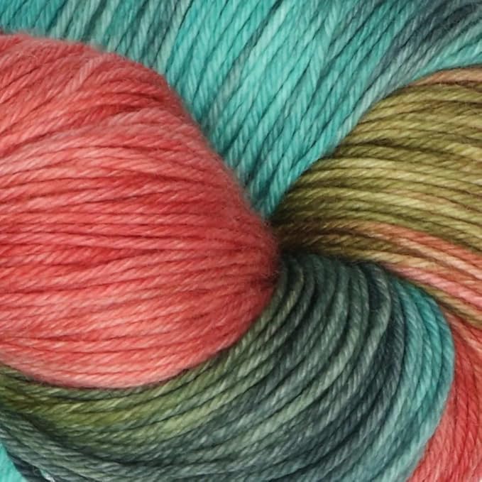 KnitPro Symfonie Fingering Weight Hand Dyed Variegated Yarn Skein | Extra Fine Merino Wool & Polyamide Blend for Knitting & Crocheting, Oeko-TEX Certified 400m, 100g | Terra Spring Blush