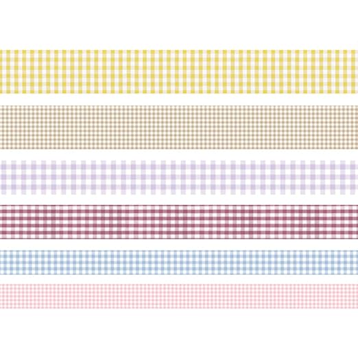 YUBBAEX 6 Rolls Plaid Washi Tape Set Basic Grid Masking Decorative Tapes for Arts, DIY Crafts, Journals, Planners, Scrapbooking, Wrapping (Basic Plaid)