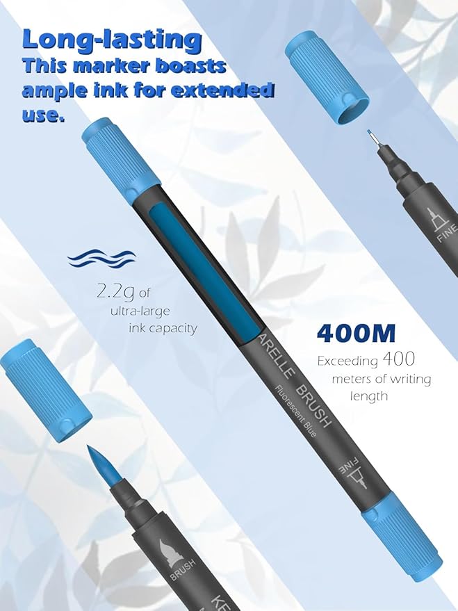 Markers for Adult Coloring Books: 100 Color Dual Tip Fine & Brush Pens Water-Based Coloring Marker for Adults Drawing Sketching Bullet Journal Writing Lettering No bleeding