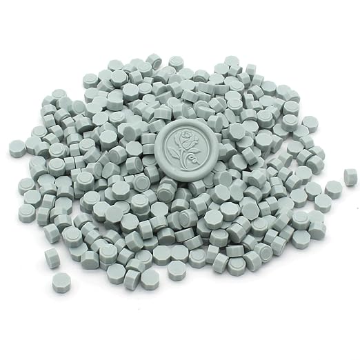 600pcs sage green wax seal beads, andotopee premium sealing wax beads for stamp seals, octagon wax pellets refill pack for wax seal kit, wedding invitation decor, letter envelope seal, diy crafts