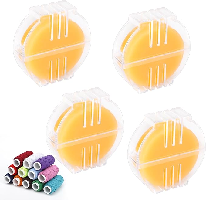 4Pcs Beeswax Thread Conditioner,Thread Wax for Sewing Thread,Thread Conditioner Beeswax for Quilting Sewing Strengthening Line Embroidery Wax for Thread(Yellow)