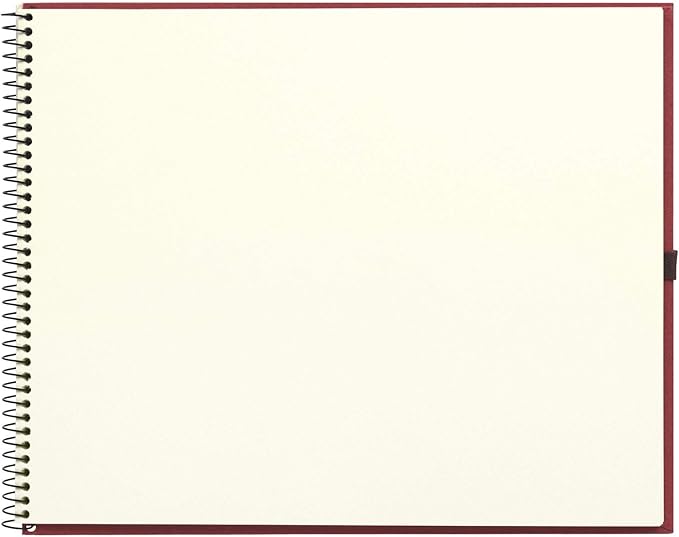 Maruman VifArt Watercolor Artbook- Premium Rough Watercolor Paper, Natural White, F3, 9.02" x 11.57", 15 Sheets/ 30 Pages, Reinforced Cover Sketchbook for Watercolor & Mixed Media, Red
