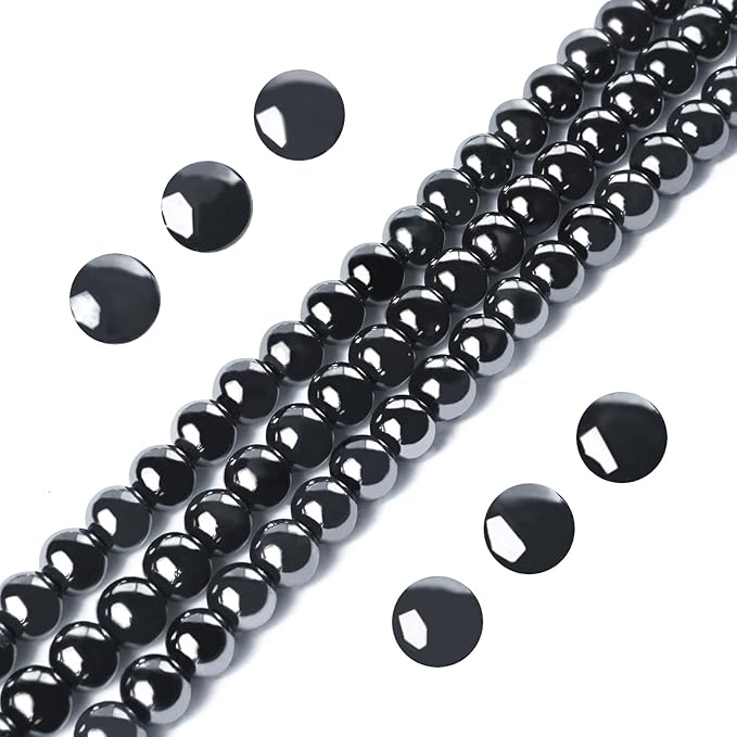 100pcs 6mm black hematite beads natural gemstone beads round loose beads for jewelry making