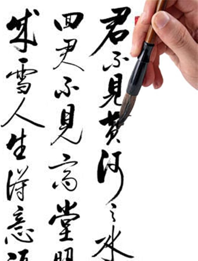 Befiy Chinese Calligraphy Brush, Writing Drawing Watercolor Ink Brushes Hubi Painting Kanji Sumi Wolf Bamboo Brushes Set for Professional Beginner (Green)
