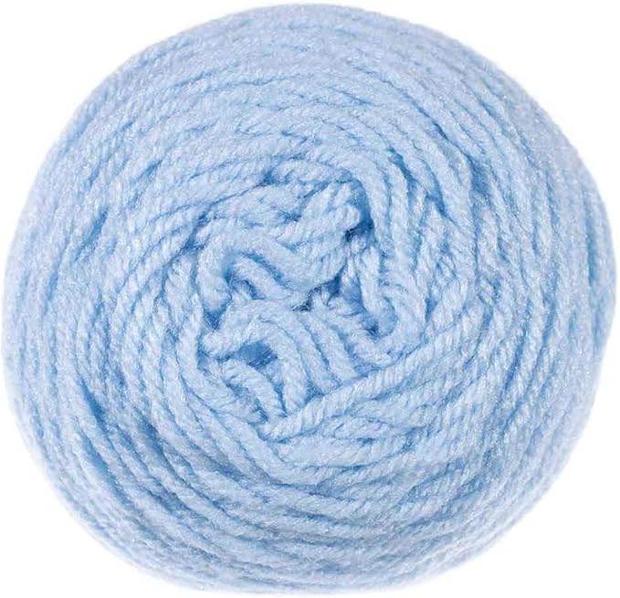 Craft County Size 4 (Medium) 100% Acrylic Fiber Yarn – Variety of Color and Pattern Options – for Crochet, Knitting, and Weaving (Light Blue)