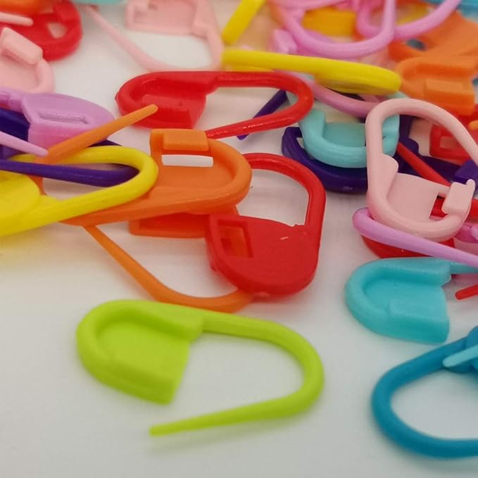 500pcs Assorted Colors Safety Pins Quick Locking Stitch Markers,Knitting Markers Crochet Markers Locking Stitch Markers Knitting Place Markers Stitch Needle Clip Crochet Clips