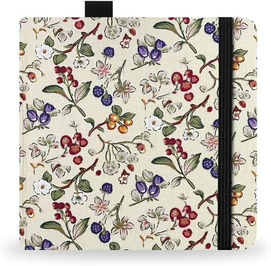 Square 5.1X5.1" 300gsm Watercolor Journal Hardbound 40pgs（20 Sheets Front Back 2 Textures）Travel Size for Calligrapher Colored Pencil Watercolor Sketch Handmade Cloth Cover Notebook Fruits and Flowers