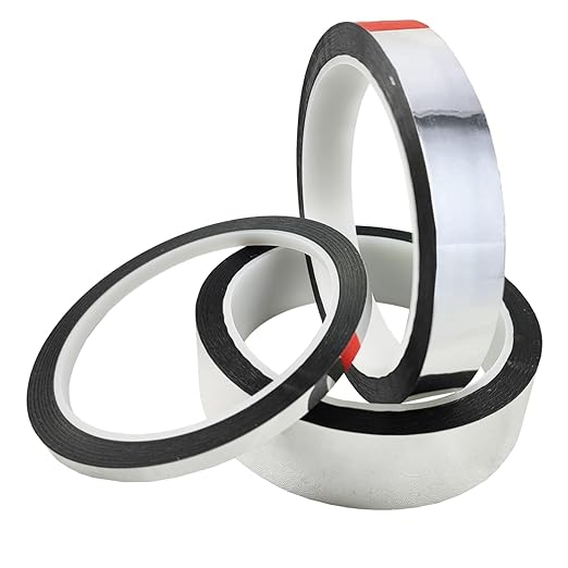 3 Rolls Tape, Self Adhesive Metalized Polyester Film Tape, Washi Tape for Gift Packaging Detailing Accent Walls Graphic Arts for Cars and Boats Trim, 3 Sizes (Silver)