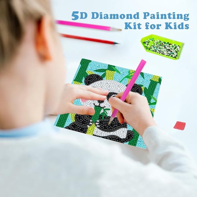 Labeol Diamond Art Kits for Kids Crafts for Girls Ages 6-8-10-12 Easy to DIY Creative Diamond Art Sticker Craft by Numbers Kits for Kids and Adult Beginners (4 Pack Chic)